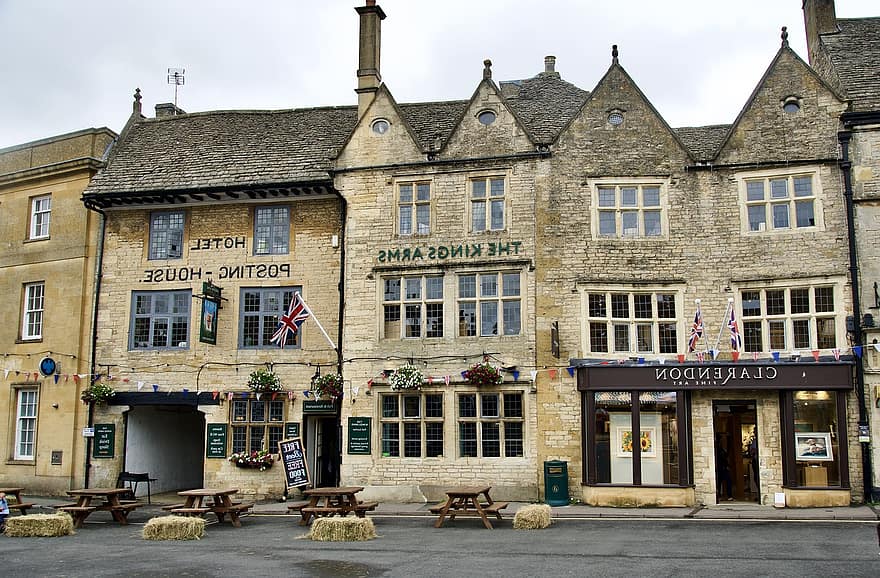 The King's Arms Hotel, Uk, Medieval Architecture, Street, Streetscape, Historic Town, Town