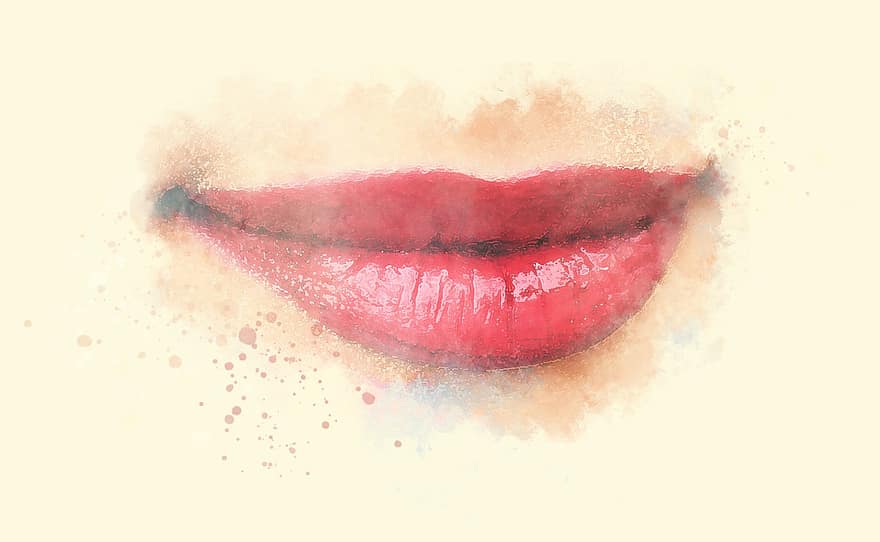 lèvres, femme, rouge à lèvres, maquillage, visage, la personne, personnes, sourire