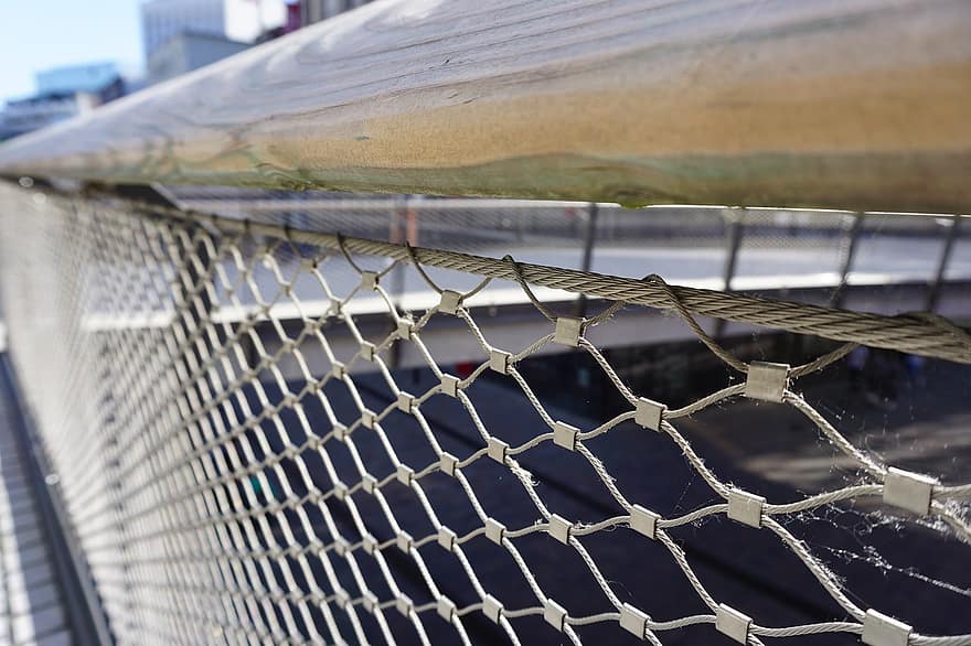 Web, Fence, Railing, Weave, Stainless Steel, Wood, Photo, City, Downtown, Paderborn