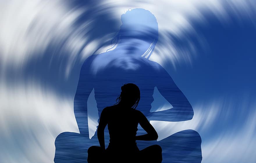 Woman, Silhouette, Meditation, Clouds, District, Wave, Viewing, Think, Thinking, Contemplation, Atmosphere