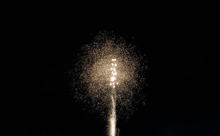 vuurwerk, vonken, nacht, explosie, gloed, avond, nachttijd, feest, vermaak, exploderende, viering
