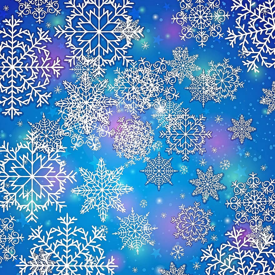 Hópehely háttér, kék, lila, Karácsony, téli, képeslap, hó, hópelyhek, fehér, december, dekoráció