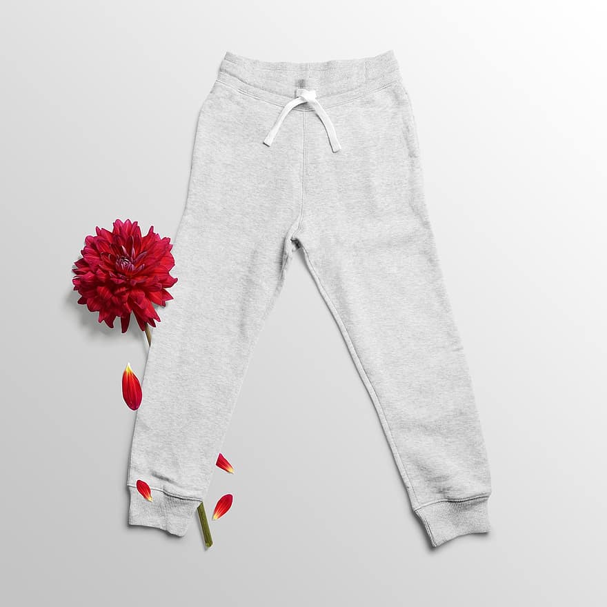 Sweatpants, Flower, Petals, Template, Pattern, Message, Communication, Lazing Around, Sport, Chill Out, Relax