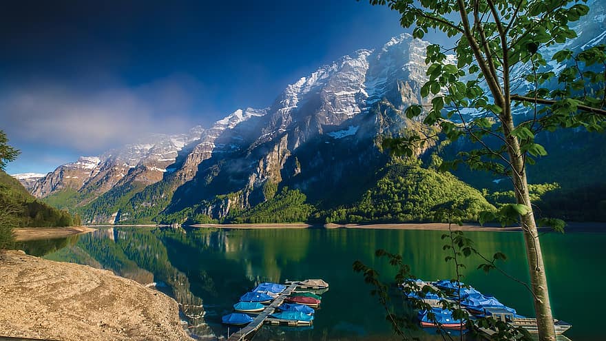 بيرجسي ، الجبال ، بحيرة ، سويسرا ، طبيعة ، المناظر الطبيعيه ، جبال الألب ، ماء ، غابة ، ذات المناظر الخلابة ، انعكاس