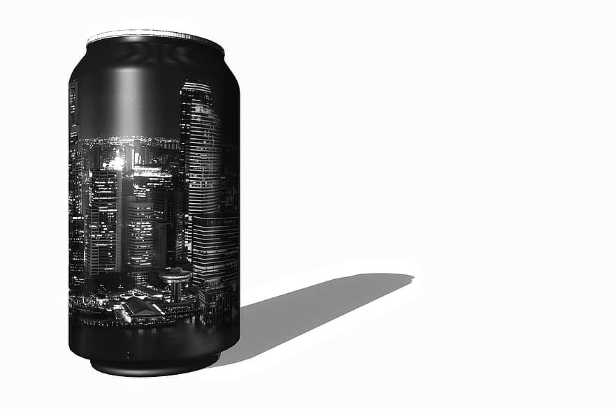 soda, caja, en blanco y negro, vector, gráfico, diseño, ciudad, foto nocturna, inspirado, idea, creativo