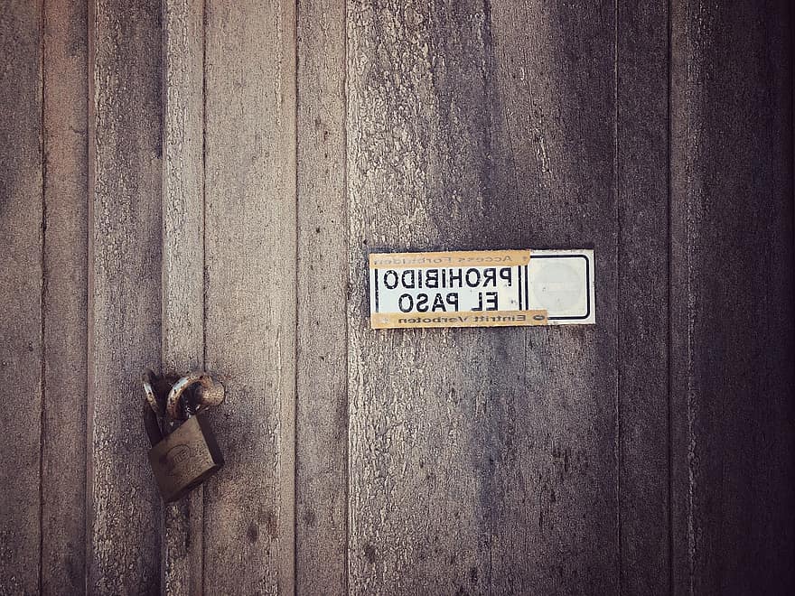 porta, placa, madeira, trancar, chave, velho, arquitetura, fechadas, Entrada, metal, símbolo