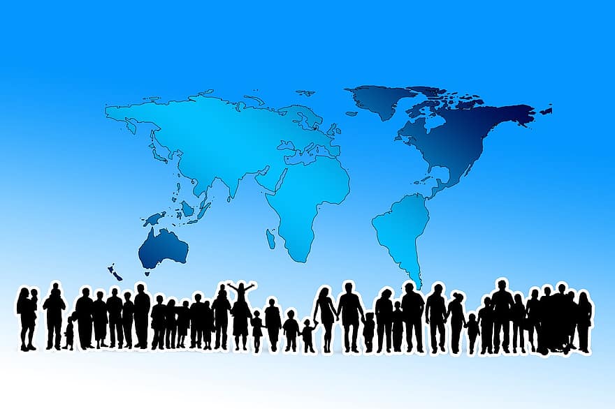 Human, Humanity, Silhouettes, Globe, Earth, World, Group, Population, Together, Personal, Group Of People