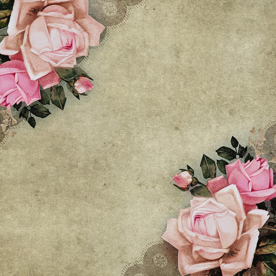 Rose, Vintage ▾, romantico, grande, carta, angolo di fiori, scrapbooking, rosa, fiori, amore, compleanno