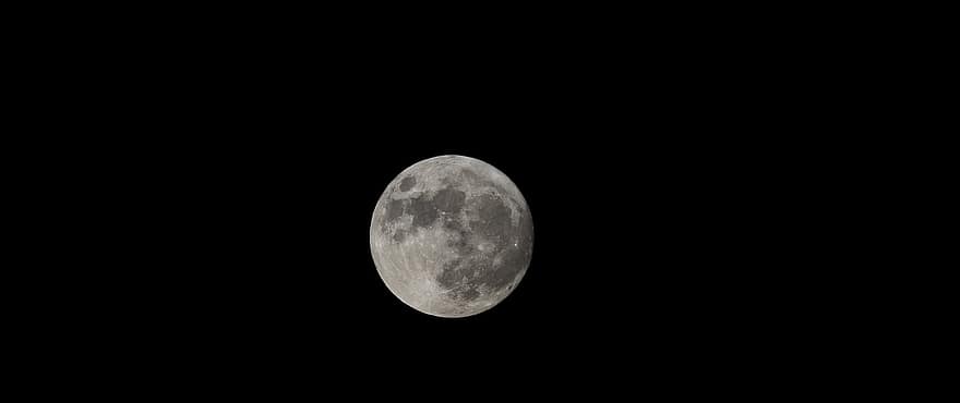 повний місяць, небесне тіло, астрономія, кратери, місяць, місячне світло, місяця, місячний, Темне небо, ніч