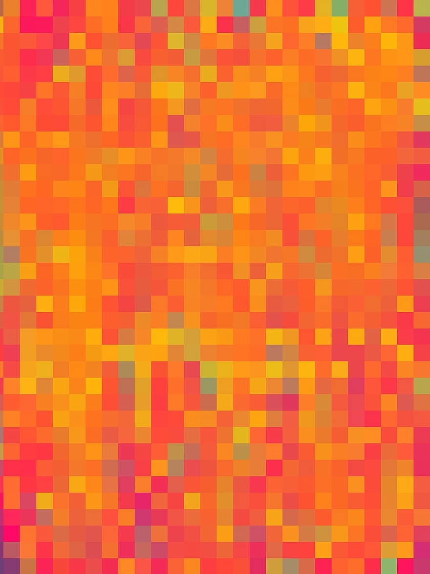 Abstract, Pixelated, Background, Orange