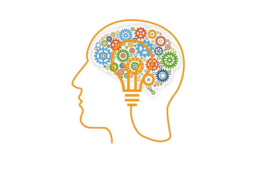 दिमाग, गियर, संकल्पना, खोपड़ी, विचार, लाइट बल्ब, पुरुष, आदमी, आत्मा, नेटवर्क, न्यूरॉन्स