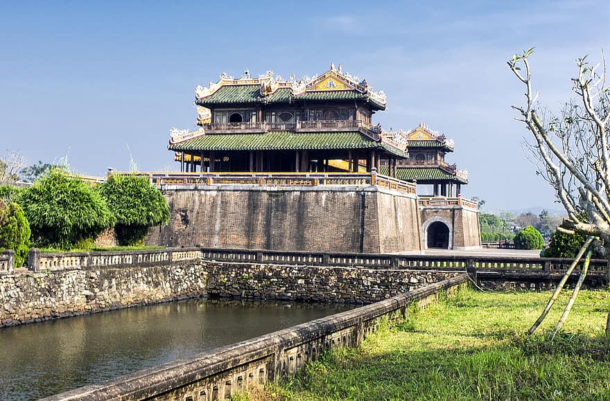 ベトナム、皇居、建築、川、有名な場所、文化、歴史、宗教、古代の、古い、旅行
