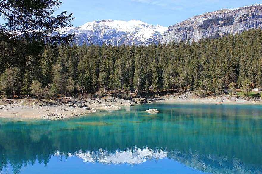 Caumasee, Lake, Nature, Mountains, Forest, Trees, Turquoise Water, Water, Reflection, Mountain Lake, Flims