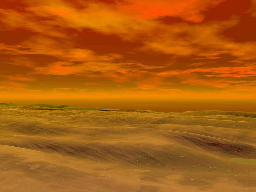 désert, dunes, le sable, Sahara, large, dune, dunes de sable, ciel