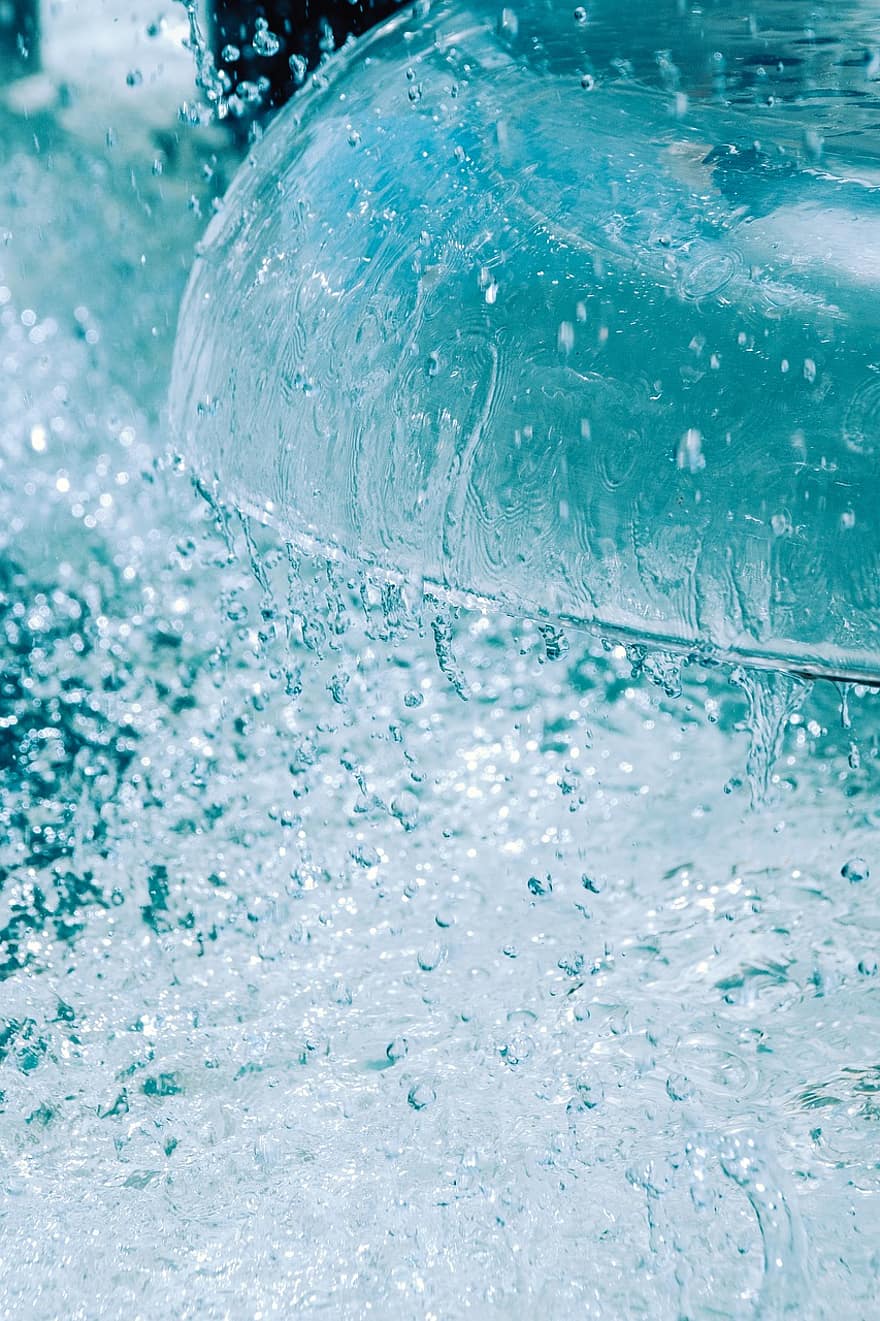 eau, Fontaine, éclaboussure d'eau, bleu, arrière-plans, liquide, humide, fermer, vague, fraîcheur, abstrait