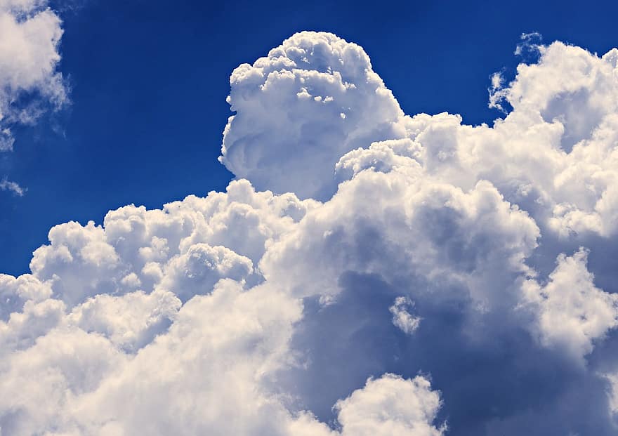 stapelwolken, wolken, hemel, schilderij met veel lucht, redelijk weer, blauw, wolk, dag, weer, achtergronden, cumulus wolk
