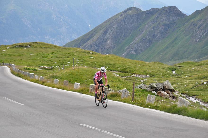 vyras, kelių dviratis, kalnas, dviračiu, dviratininkas, kelias, aukštas Alpių kelias, važinėjimas dviračiais, sportas, Brigglockner, nuotykius