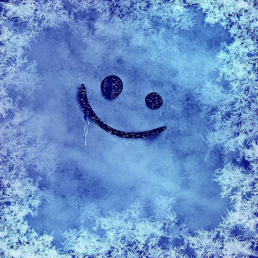 Winter, am härtesten, smiley, Frost, kalt, eiskristalle, gefroren, Eis, winterlich, Kristalle, Fenster