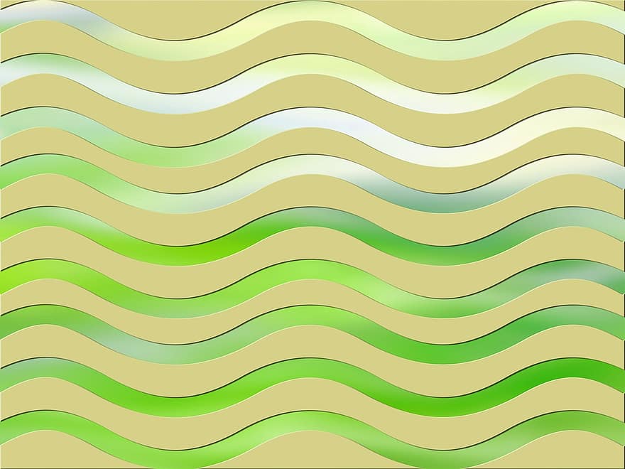 نبذة مختصرة ، الموجات الرقمية ، خلفية ، أمواج ، اخضر فاتح
