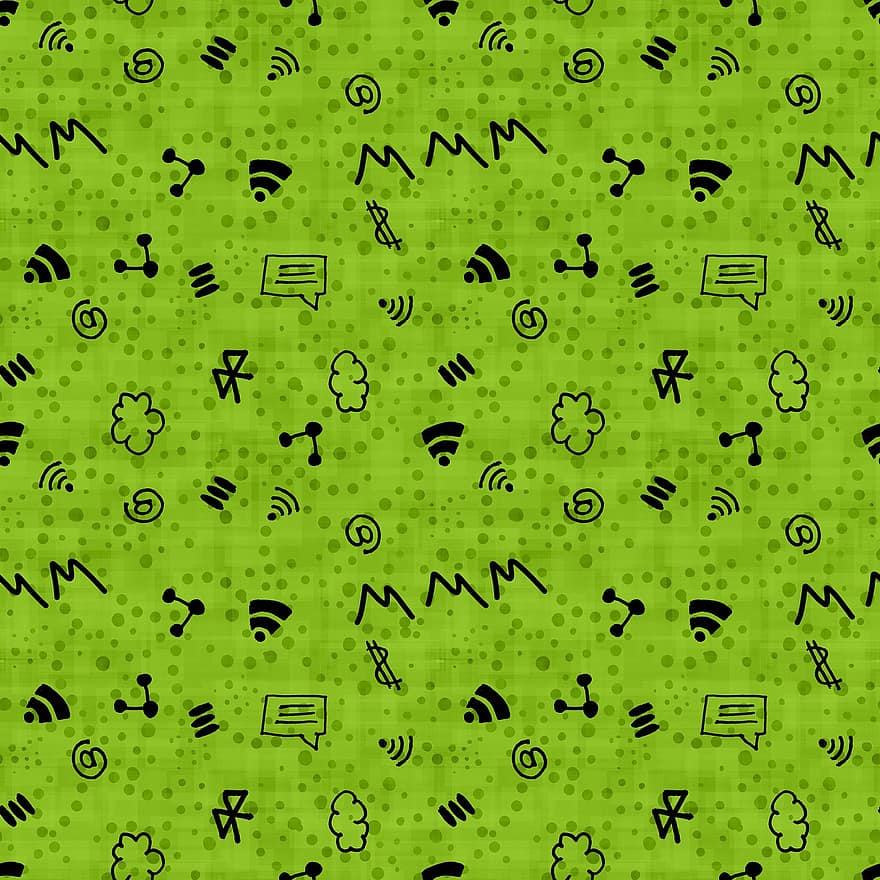 이메일, 메시지, 잡담, 사서함, 녹색, 무늬, 이음새없는, 와이파이, 통신, 인터넷, 연결