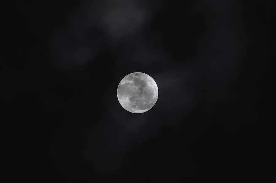 měsíc, nebe, úplněk, noc, měsíční svit, měsíční, temná obloha, luna, fantazie, astronomie, temný