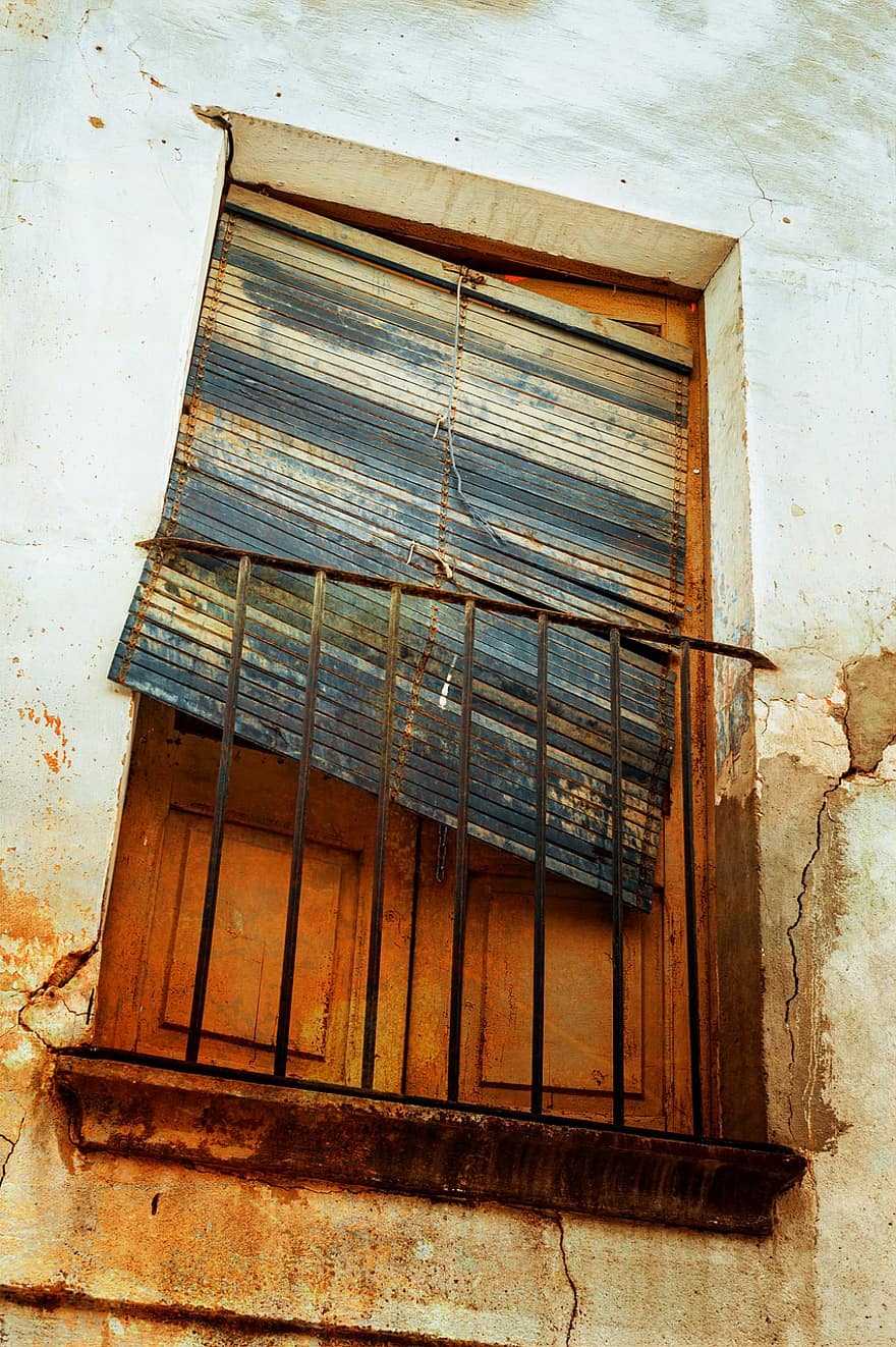 vindu, forfall, gammel, bygning