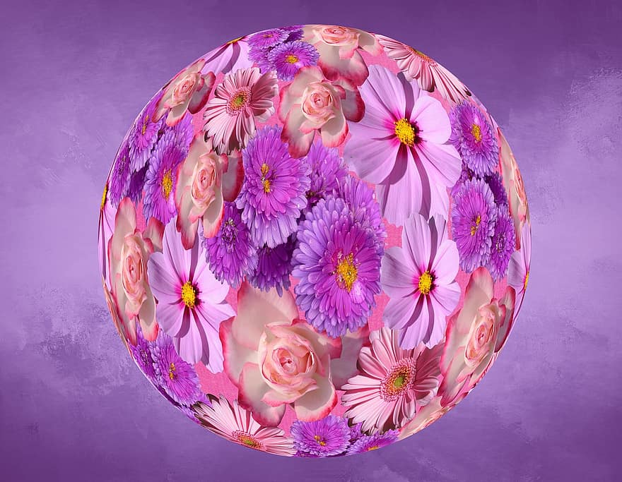 flors, patró, esfera, rodó, fons, disseny