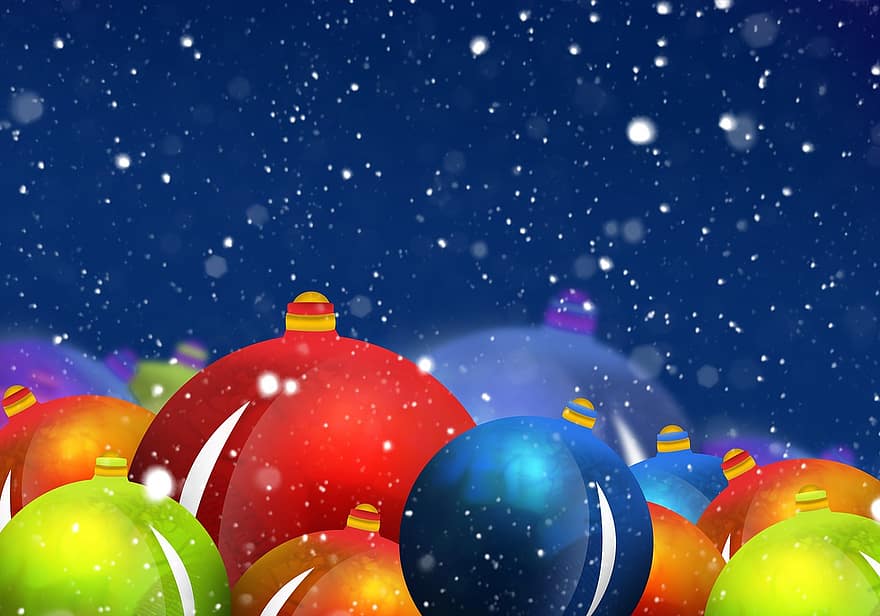 nieve, bolas, Navidad, decoración, celebracion, copo de nieve, festivo, diciembre, invierno, vacaciones, decorativo