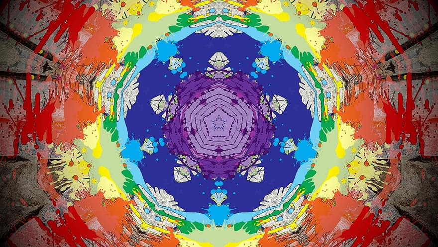 ruusuke, Mandala, ornamentti, tapetti, sisustus, koriste-, symmetrinen, rakenne, graafinen