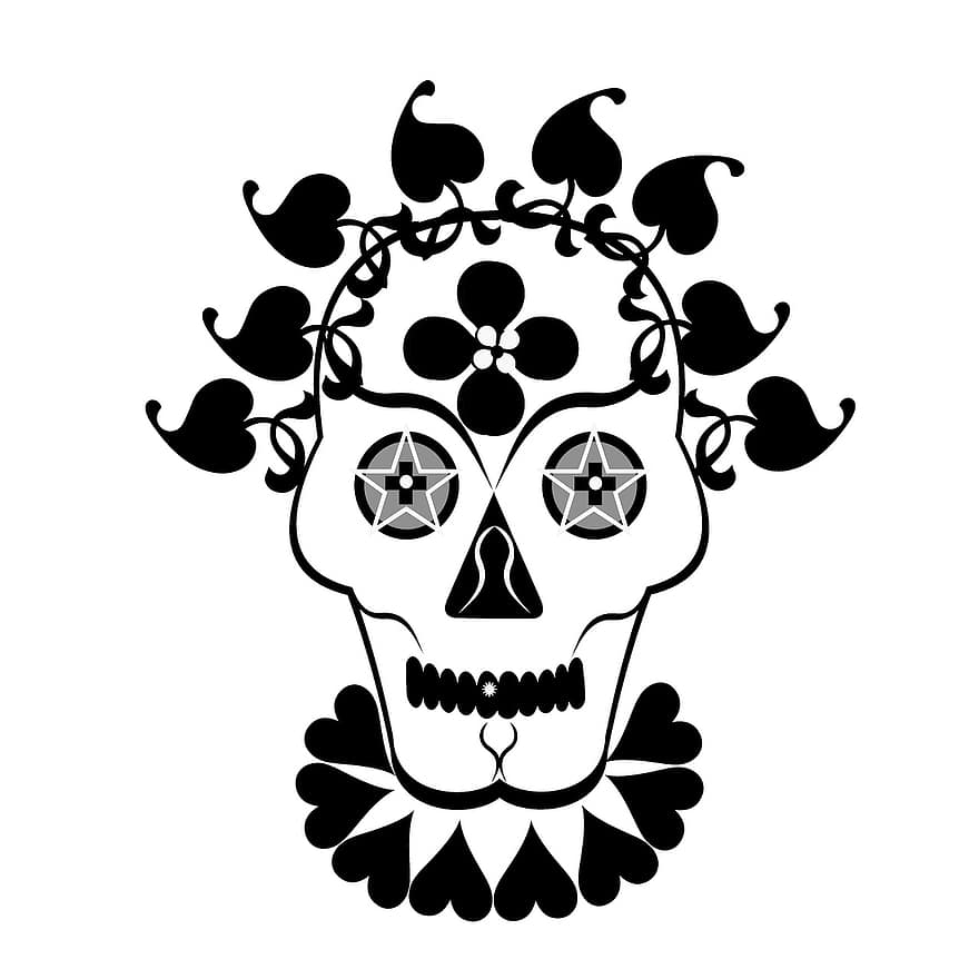 череп и кости, парное весло, Мексика, череп, смерть