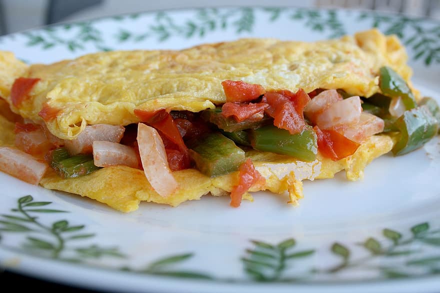 Denver Omelette, omelete, legumes, ovo, prato, refeição, café da manhã, Comida, comer, delicioso, saudável