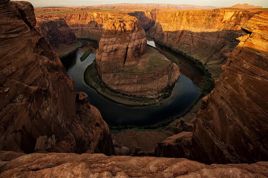 cañón, río, parque, parque Nacional, destino, garganta, formacion de roca, naturaleza, paisaje, Río Colorado, curva de herradura