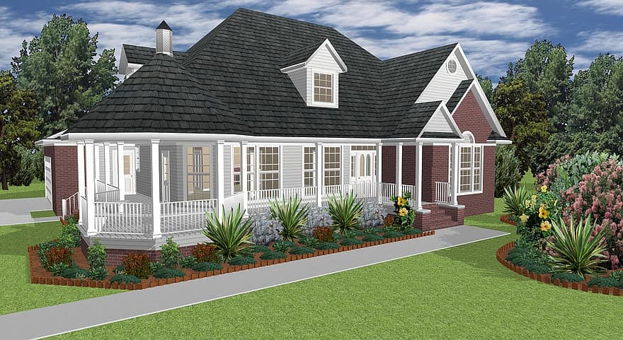 House, 3d Render, Exterior, Architecture, Home, Building, Residential, Outdoor, Property, Housing