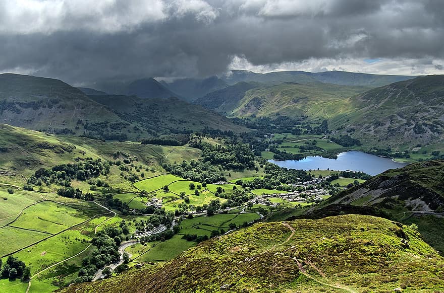 districtul Lacurilor, Anglia, mediu rural, decor, Cumbria, peisaj, munţi, natură, în aer liber, lac, Marea Britanie
