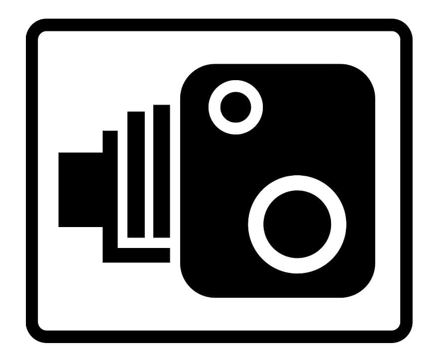 Senyal de càmera de velocitat, senyal de trànsit, velocitat, signe, carretera, càmera, trànsit