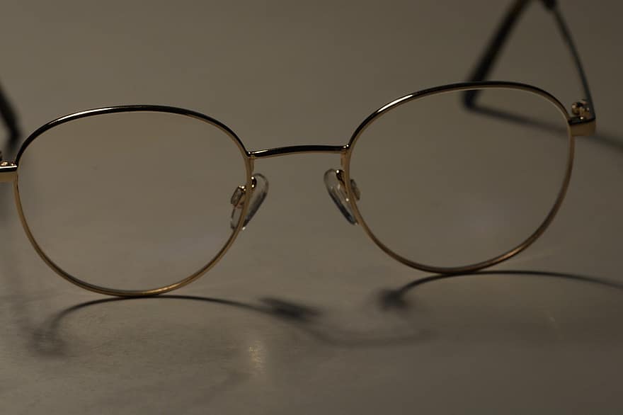 okulary, soczewki, rama, metalowa rama, okulary do czytania, makro