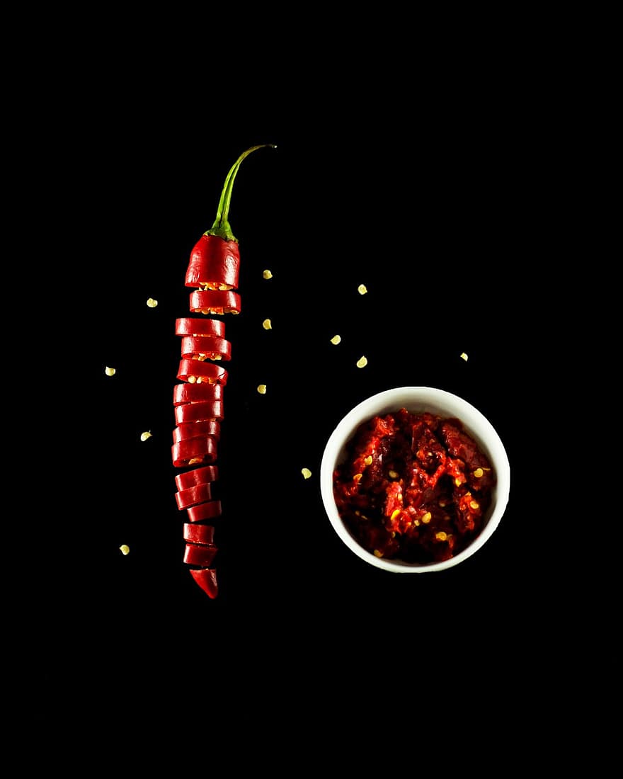 chilipeppar, krydda, mat, het peppar, röd chili peppar, chili, peppar, vegetabiliska, kryddad, ätlig, organisk