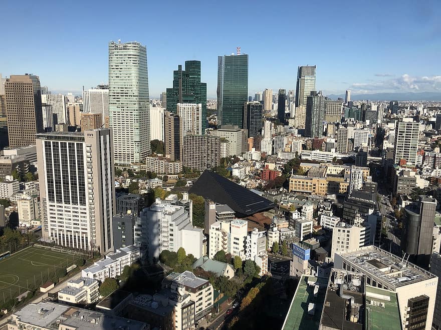 Токио, град, Японска кула, сграда, хора
