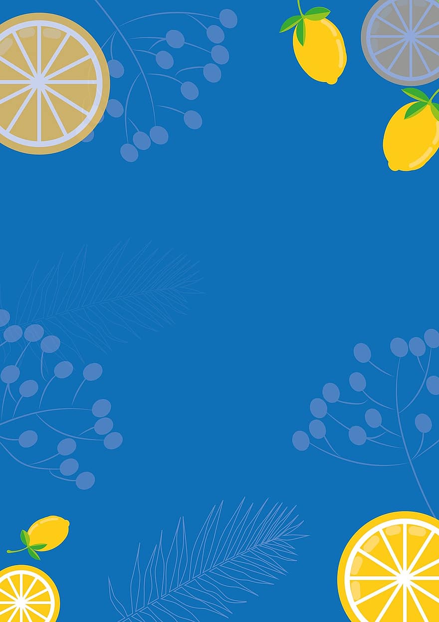 фон, лимоны, летом, обои на стену, злаки, растения, фрукты, цитрусовые