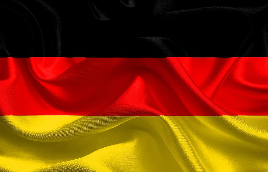 ドイツ、旗、国、国家、全国の、シンボル、赤、黒、黄、色、カラフル