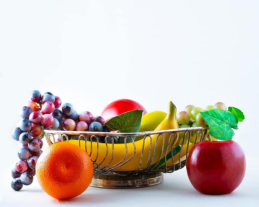 fruktbolle, oransje, eple, banan, frukt, mat, sunn, ernæring, fersk, nydelig