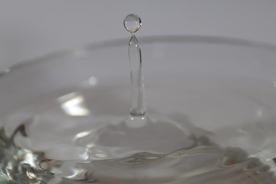 aigua, tirar, ondulació, gotes, esfera, gota d'aigua, vidre, líquid, primer pla, transparent, macro