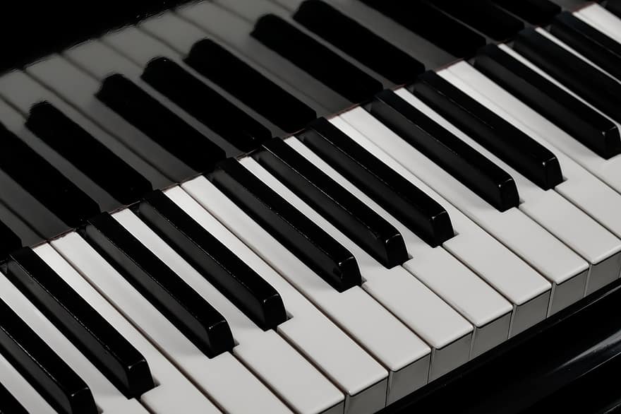 klaver, instrument, musik, musikinstrument, nøgler, sort, klaver nøgle, tæt på, sort farve, makro, synthesizer