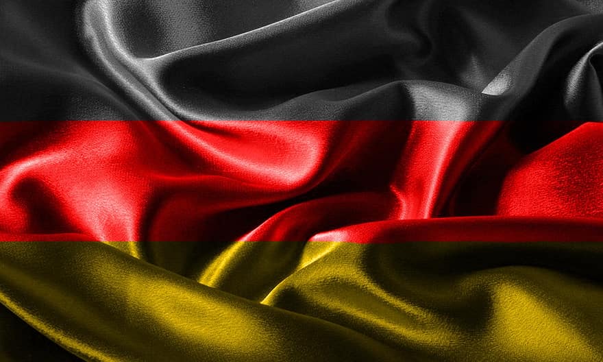Germania, contrasto, bandiera, stoffa, colori, vento