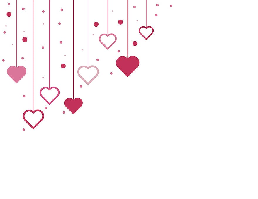 Hearts, Love, Background, Wallpaper, Copy Space, Design, Heart Design, Border, Heart Border, Romantic, Valentine's Day