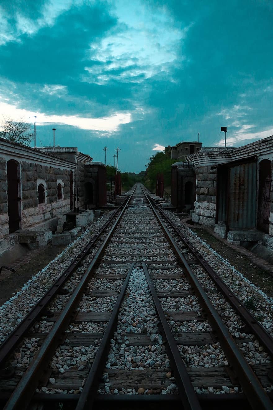 tren, ferrocarril, abandonat, vies de tren, pont, perspectiva, pista, Camí, vies del ferrocarril, vell, transport