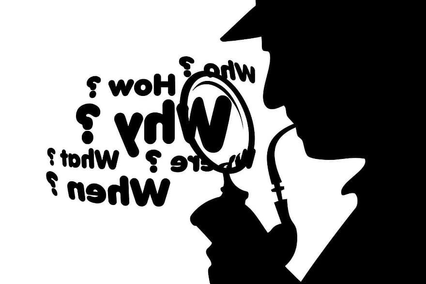 vragen, Sherlock Holmes, wie, wat, hoe, waarom, waar, probleem, oplossing, geval, communicatiemiddelen