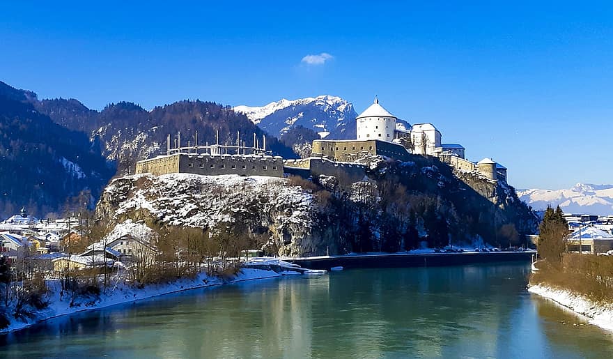 vesting, winter, kasteel, architectuur, sneeuw, Joseph Castle, winters, interessante plaatsen, Oostenrijk, koude, ijzig