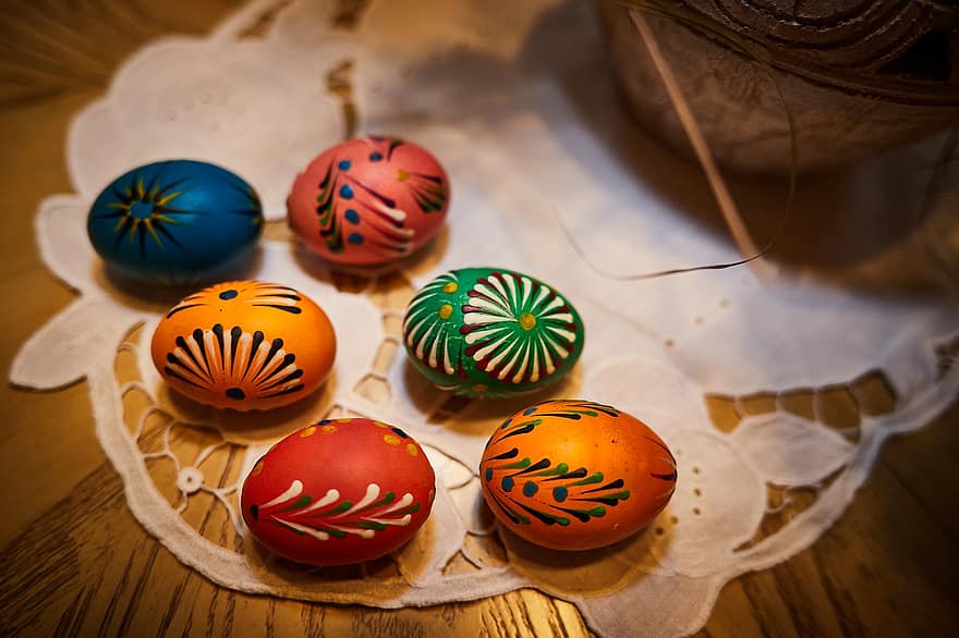 ägg, påsk, tradition, målade ägg, mönster