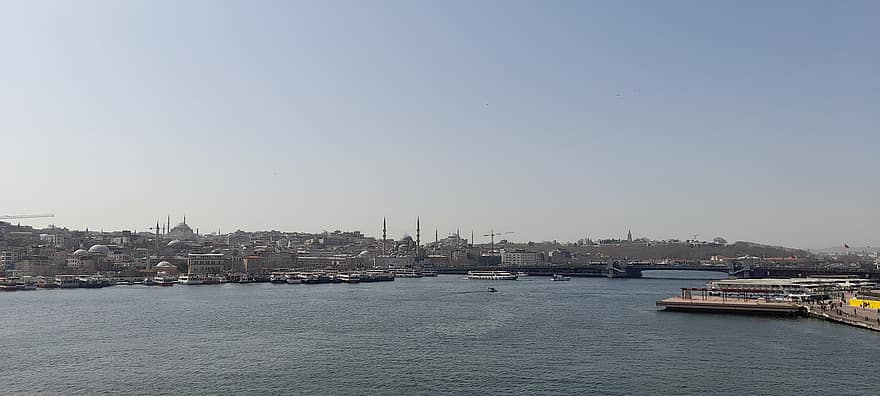 estuário, Istambul, mar, costa, cami, viagem, minarete, lugar famoso, paisagem urbana, arquitetura, agua